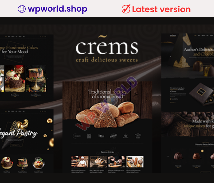 Crems – Bakery, Chocolate Sweets & Pastry WordPress Theme