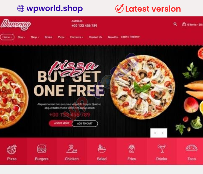 Domnoo – Pizza & Restaurant WordPress Theme