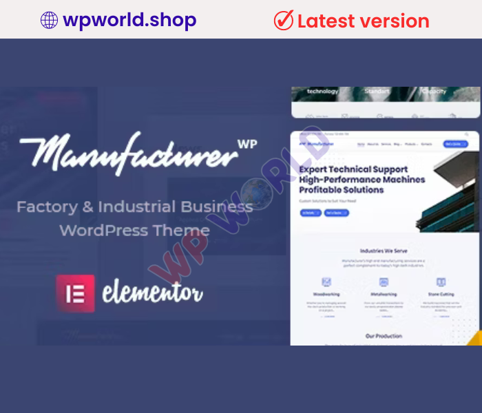 Manufacturer – Factory and Industrial WordPress Theme