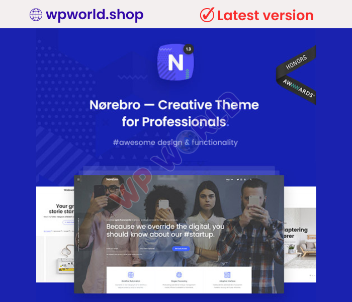 Norebro – Creative Portfolio Theme for Multipurpose Usage