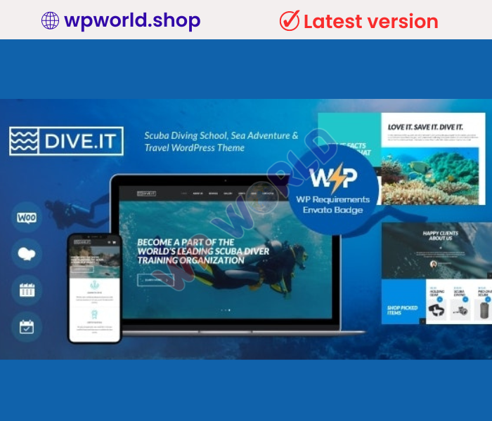 DiveIt – Scuba Diving School, Sea Adventure & Travel WordPress Theme