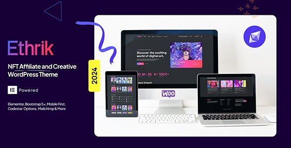 Ethrik – Creative & NFT Affiliate WordPress Theme