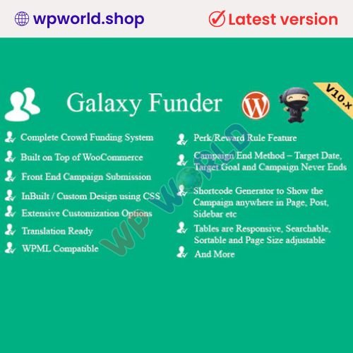 Galaxy Funder – WooCommerce Crowdfunding System
