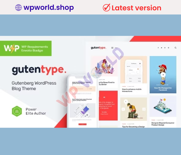 Gutentype 100% Gutenberg WordPress Theme for Modern Blog
