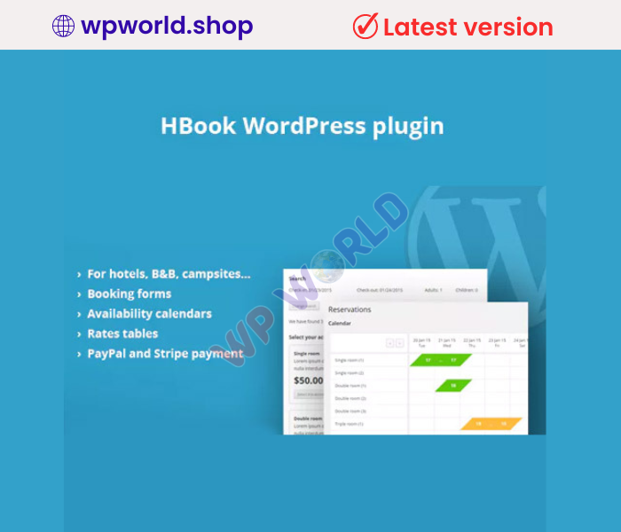 HBook – Hotel booking system – WordPress Plugin