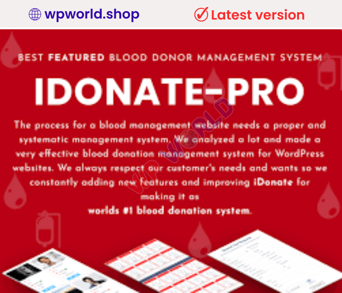 IDonatePro – Blood Donation, Request And Donor Management WordPress Plugin