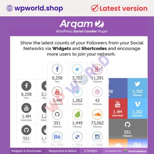 Social Counter Plugin for WordPress – Arqam