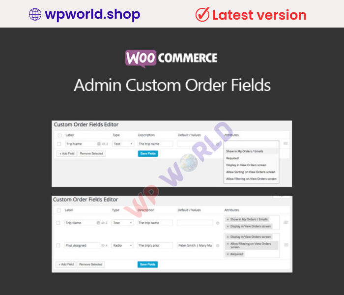 WooCommerce Admin Custom Order Fields