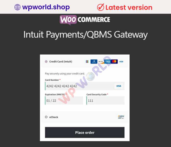 WooCommerce Intuit Payments/QBMS Gateway