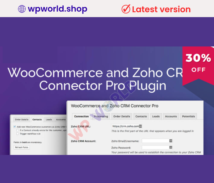 WooCommerce and Zoho CRM Connector Pro