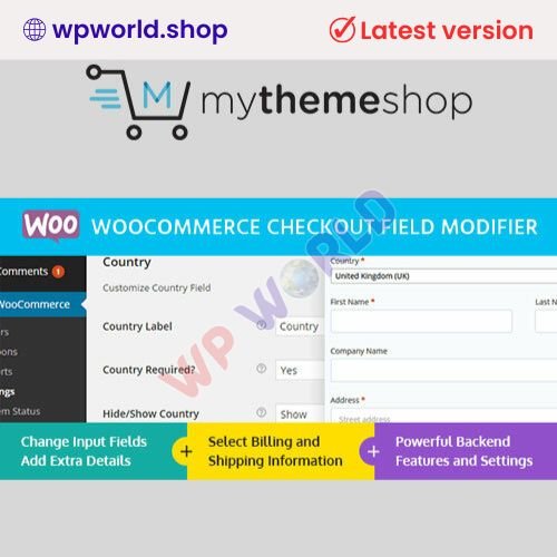 MyThemeShop WooCommerce Checkout Field Modifier