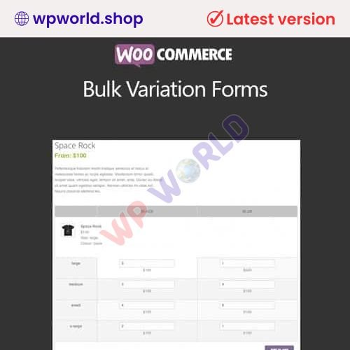 WooCommerce Bulk Variation Forms