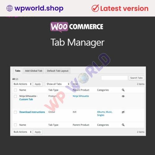 WooCommerce Tab Manager